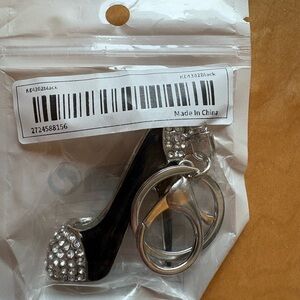 Rhinestone high heel stiletto purse charm